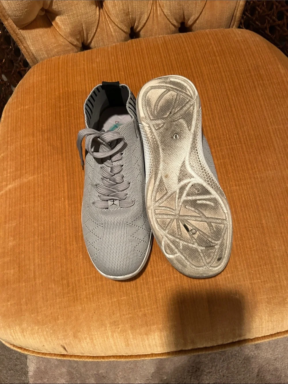 Danskin Light Gray Knit Lace-Up Women's Sneakers